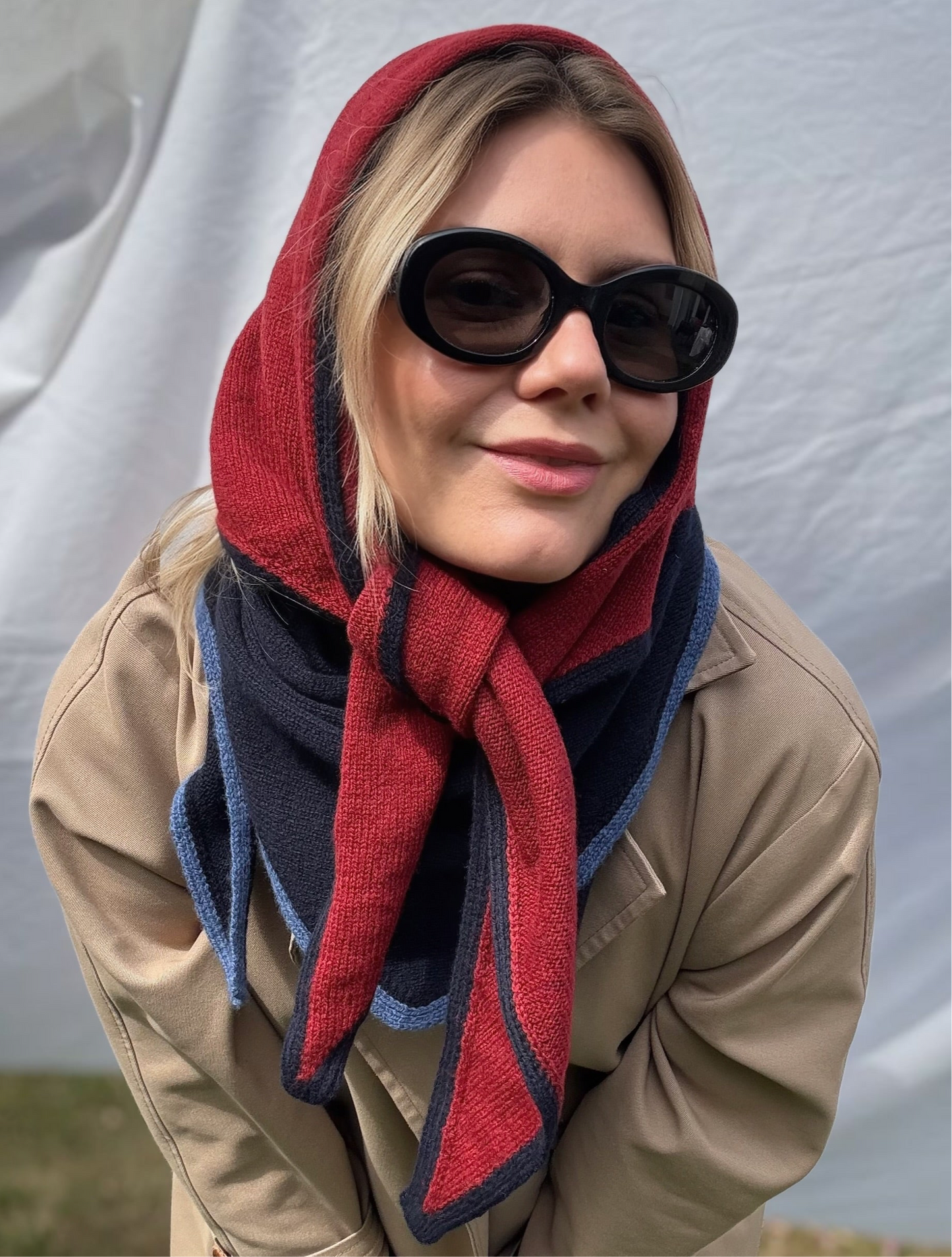 Burgundy ‘Morven’ Large Triangle Scarf