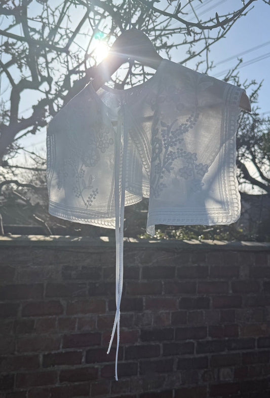 Vintage Embroidered Cotton Sailor Collar