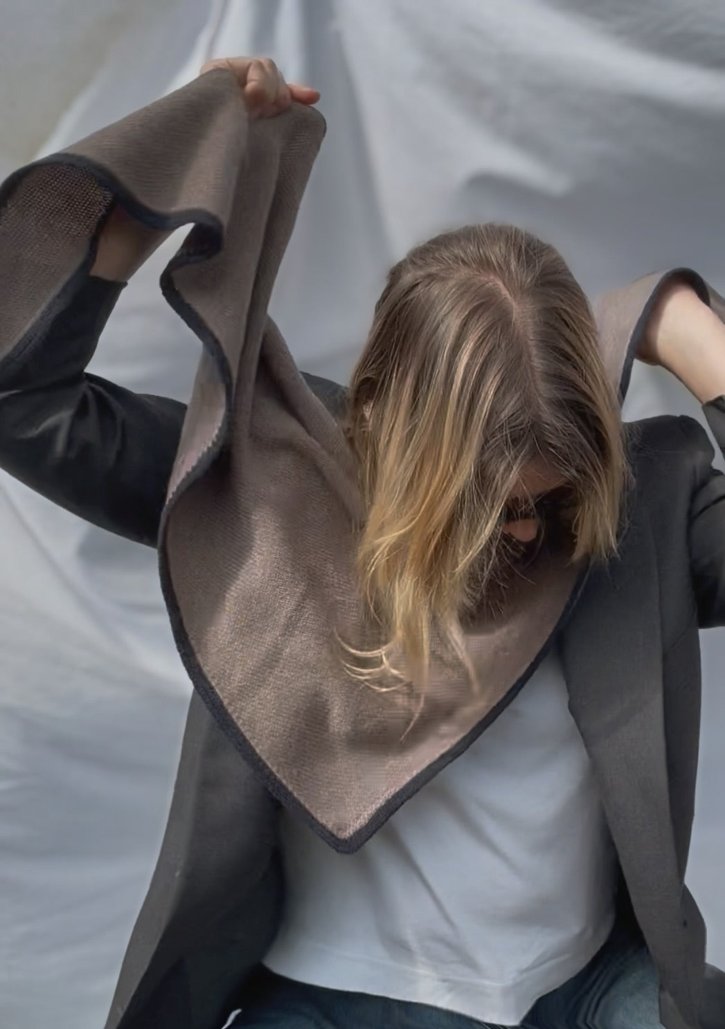 Mink ‘Morven’ large Triangle Scarf