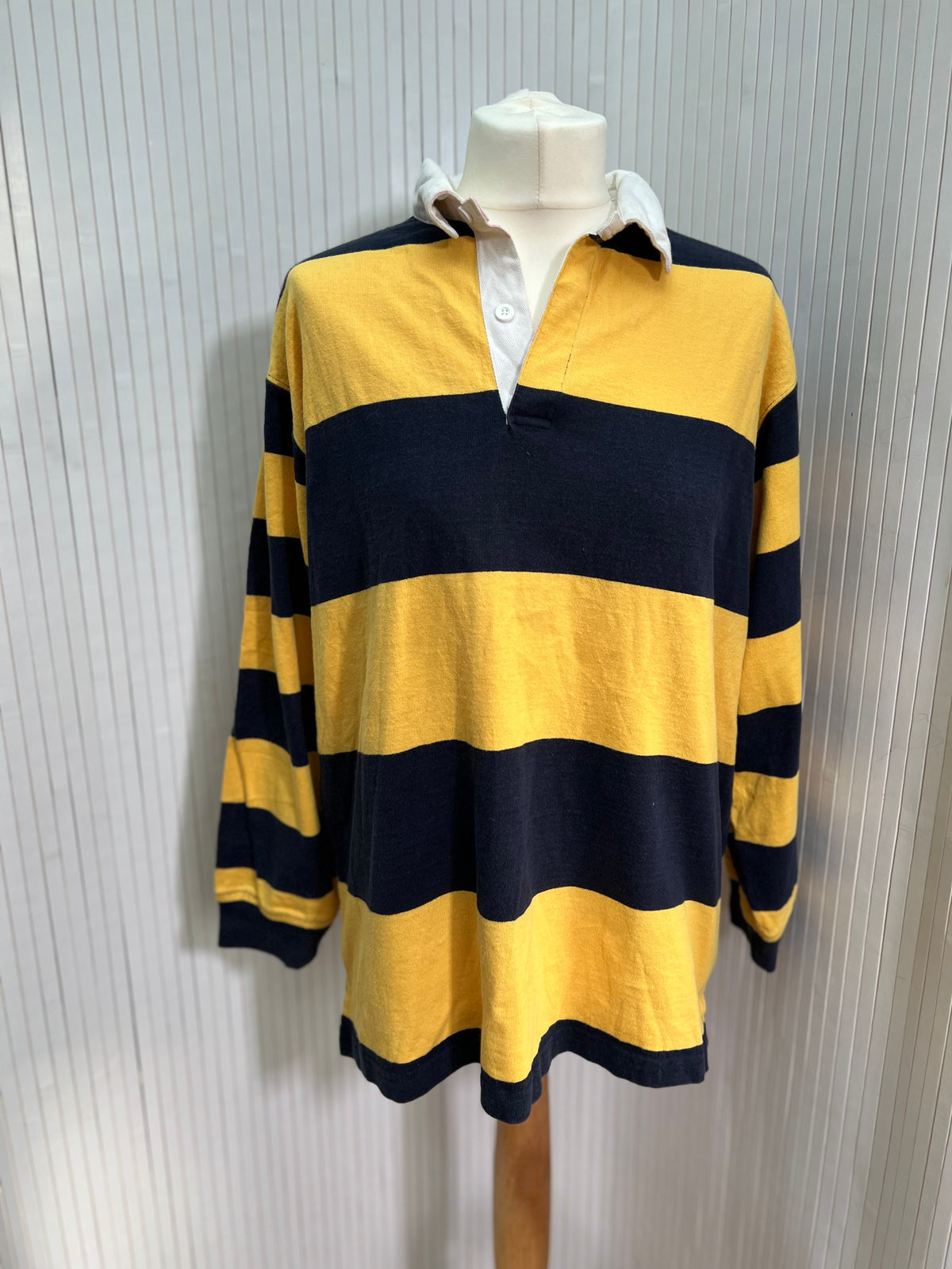 Yellow & navy stripe rugby shirt