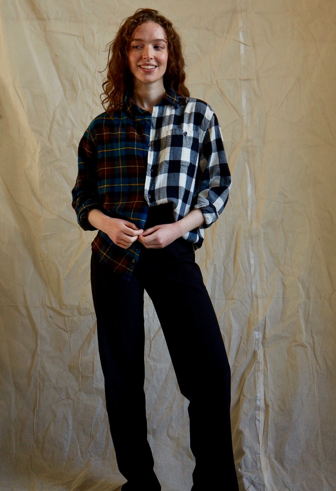 The Comrie reworked check shirt (L)