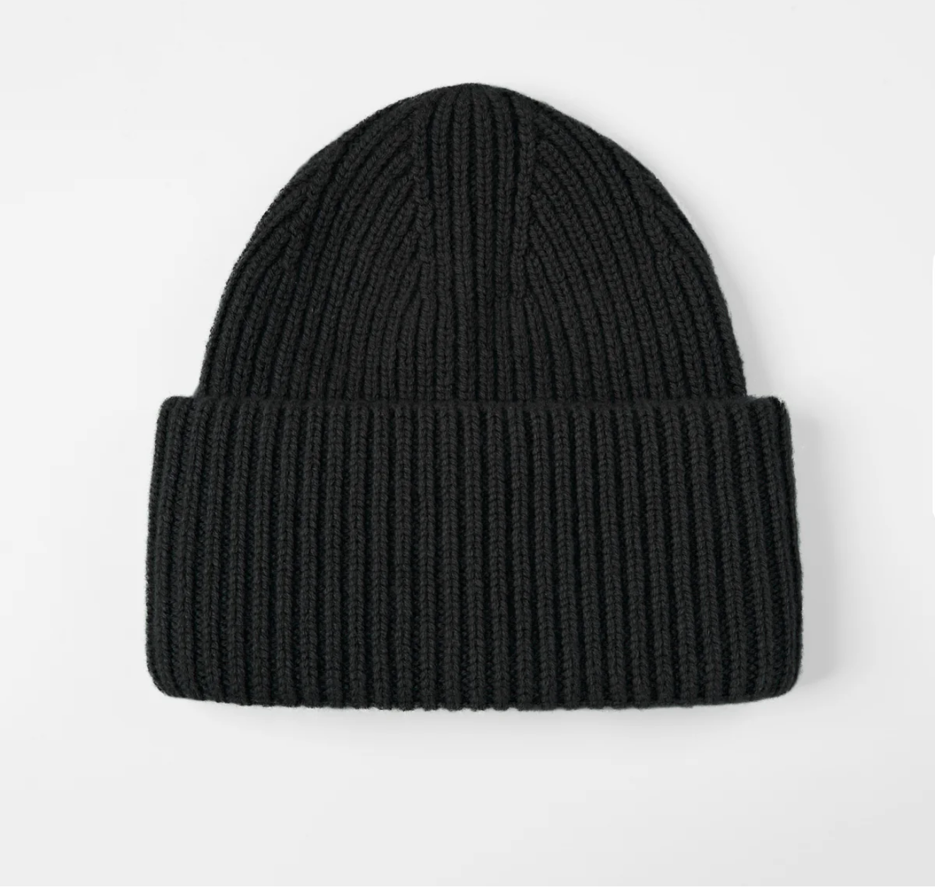 Black Merino Wool Beanie
