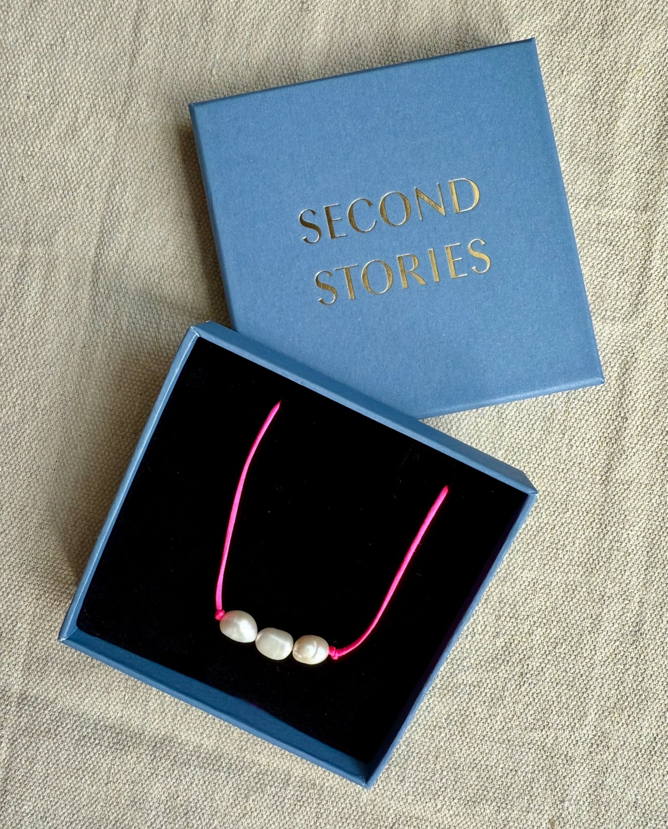 Pink Bella triple pearl necklace