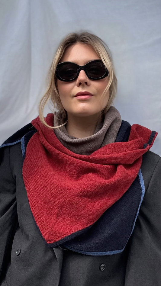 Burgundy ‘Morven’ Large Triangle Scarf