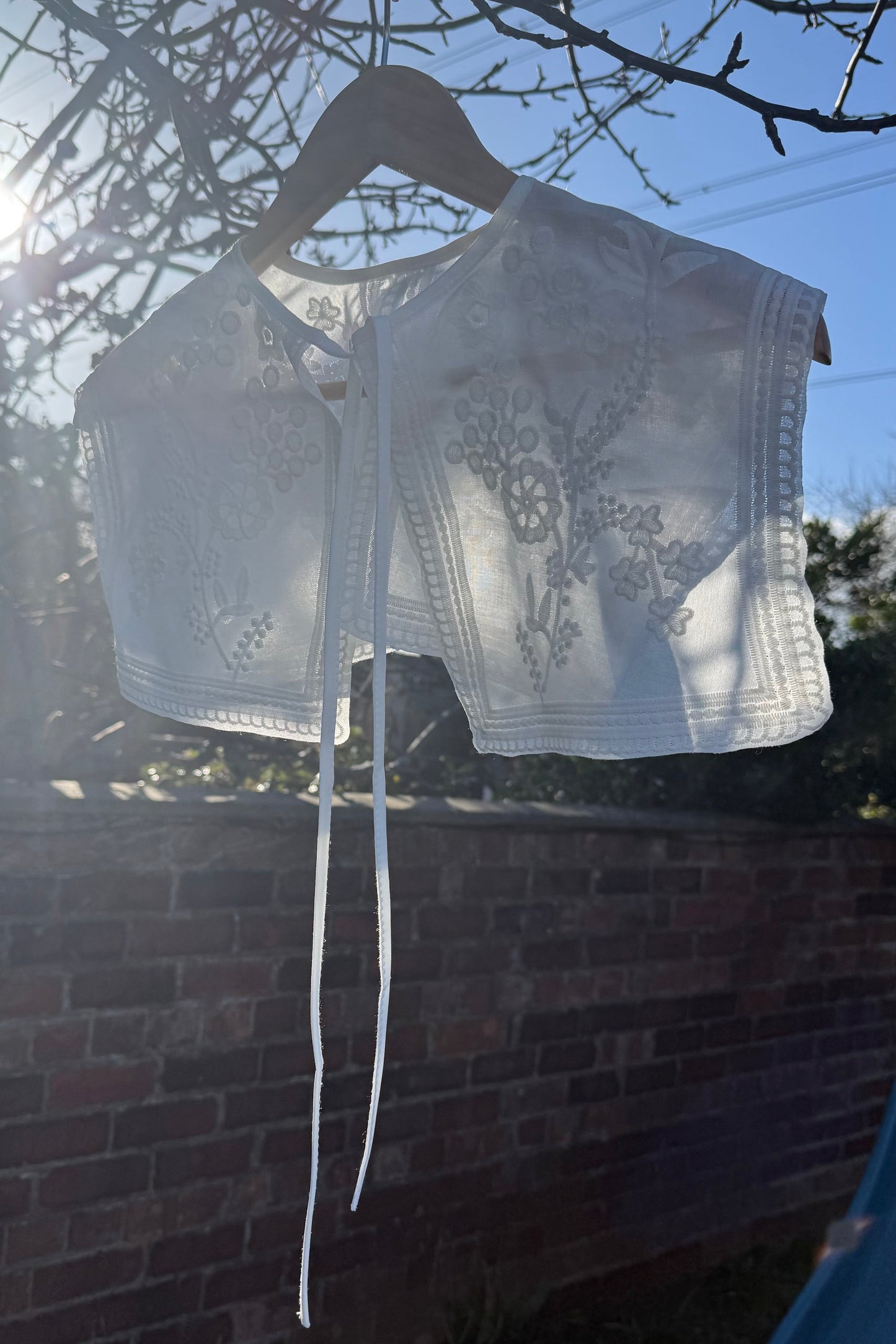 Vintage Embroidered Cotton Sailor Collar