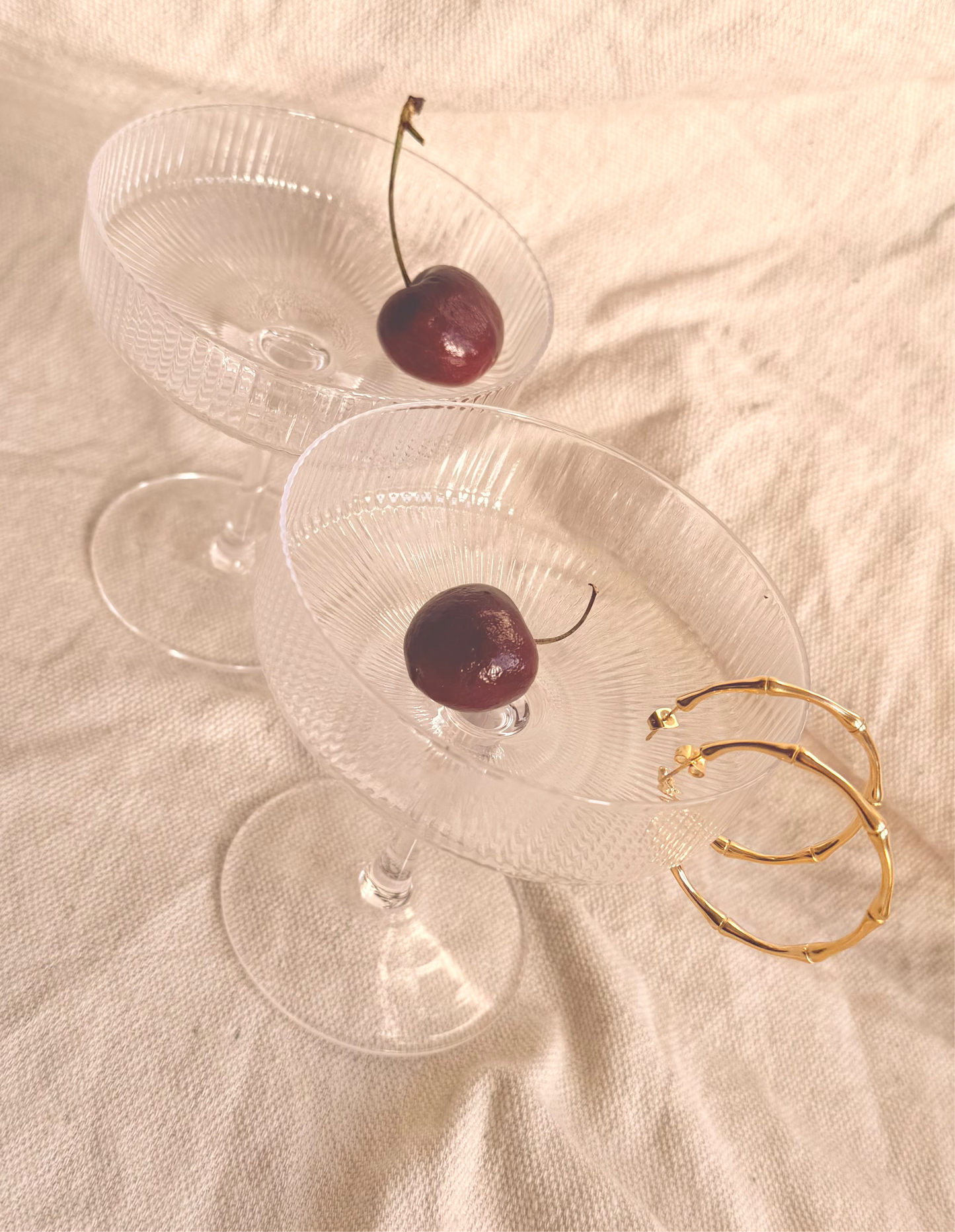 Gold 18k plated bamboo hoops