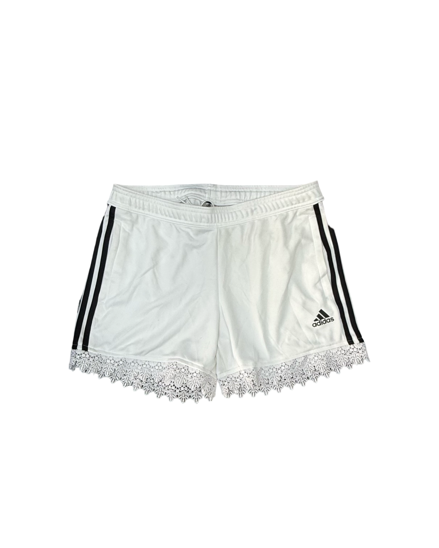 Reworked Adidas lace trim shorts - Large