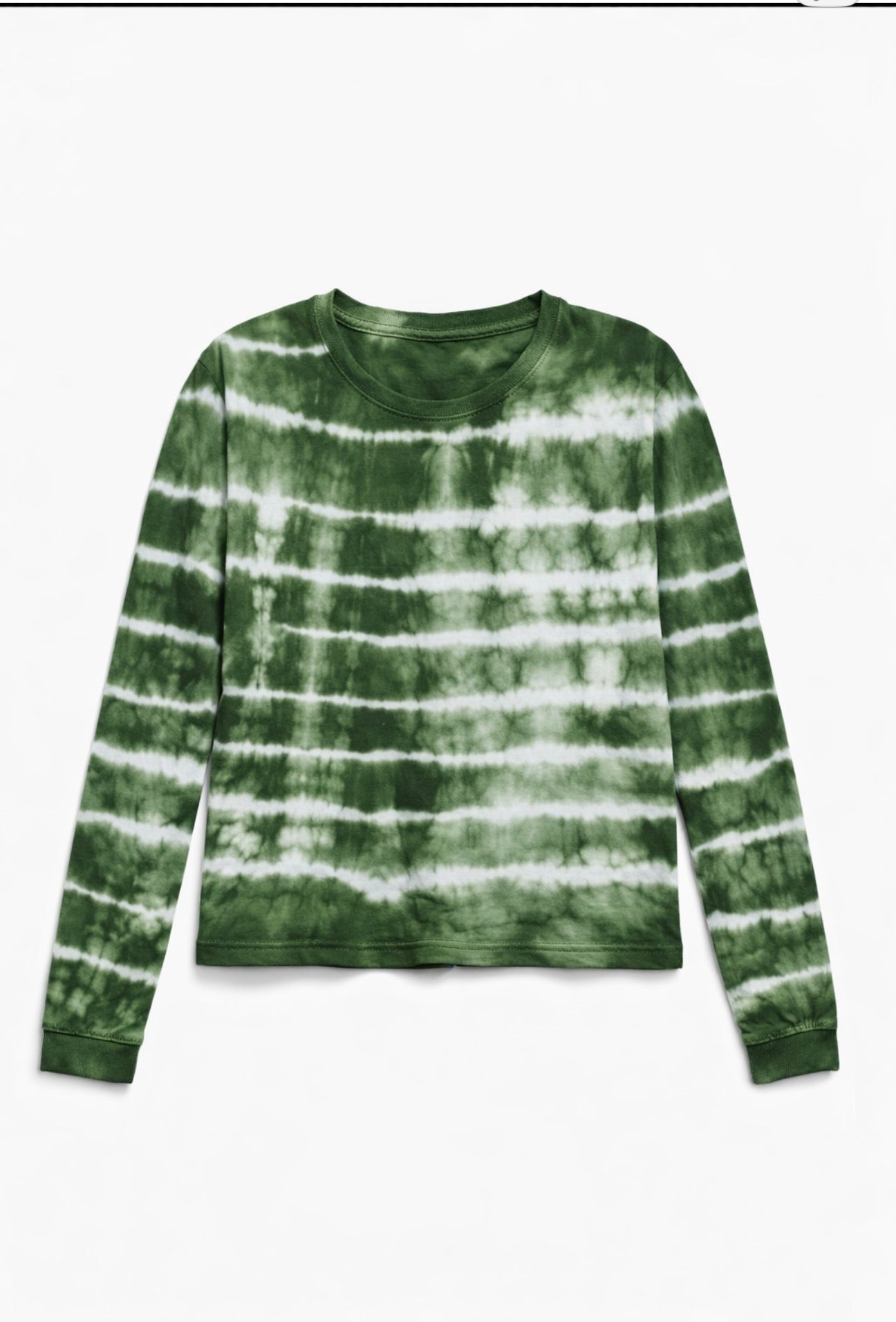 Olive green Hand-Dyed Breton Long Sleeve Tee