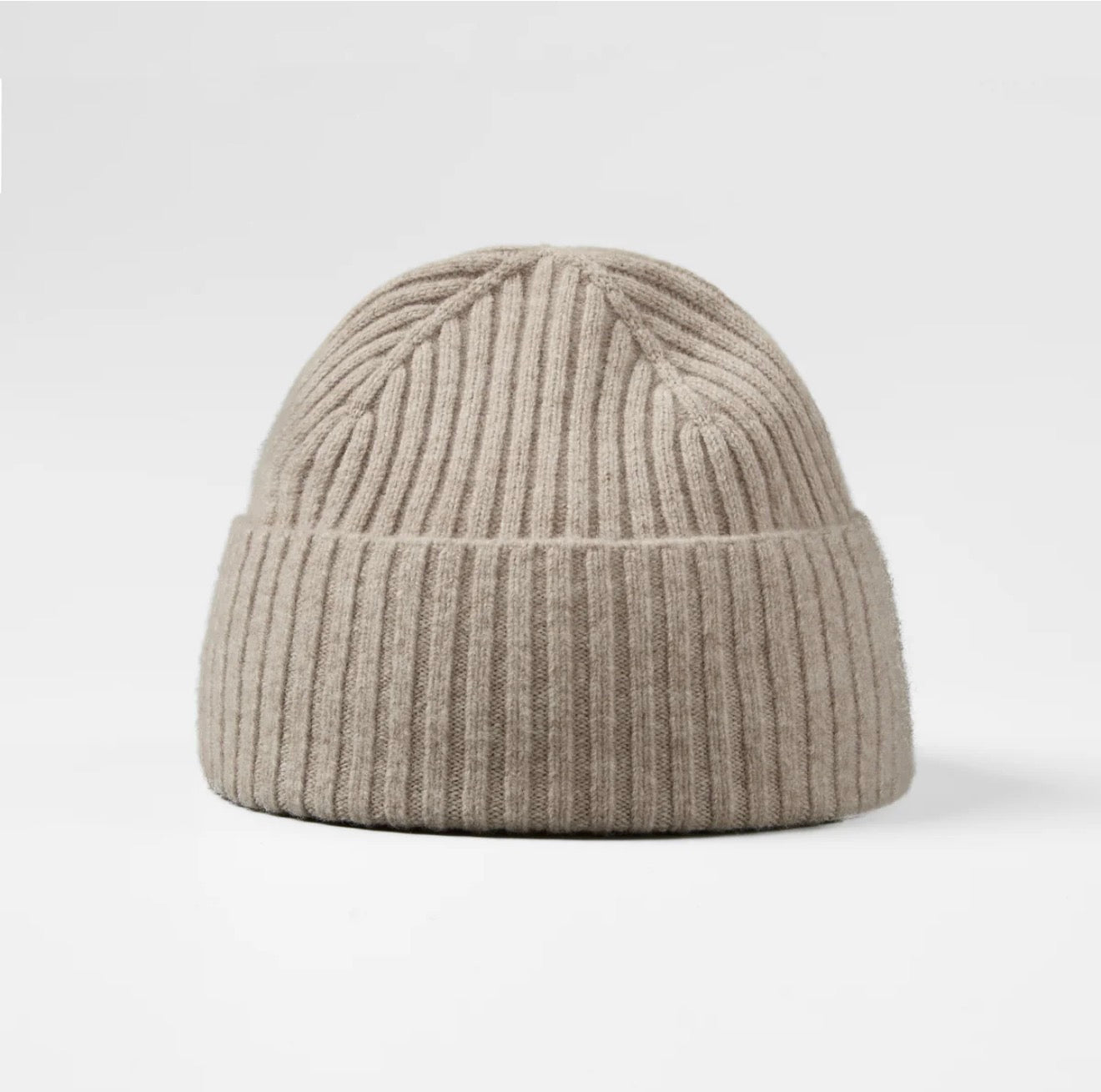 Oatmeal Marl Merino Wool Single Turn up Beanie