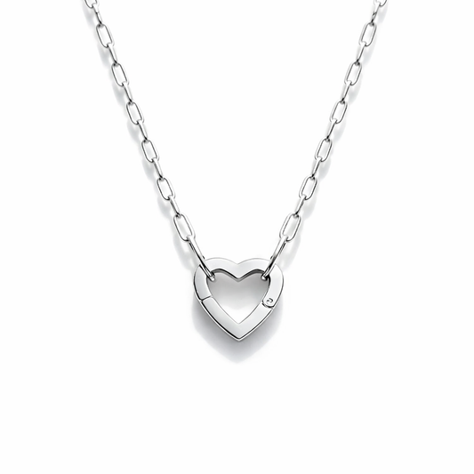 Heart link necklace
