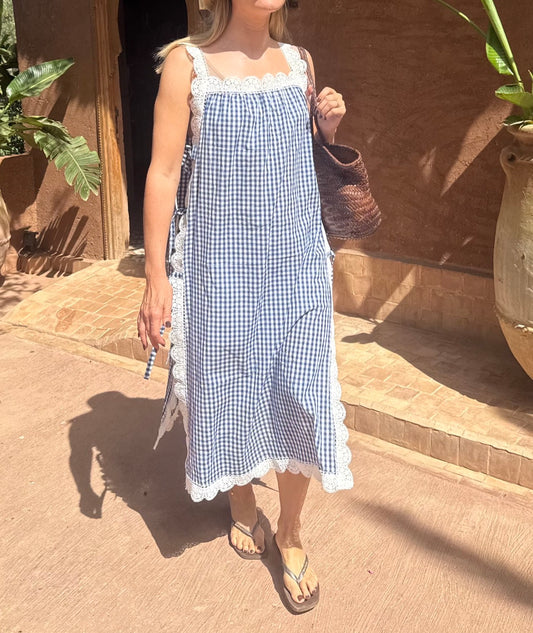 Skye Gingham Pinafore Dress