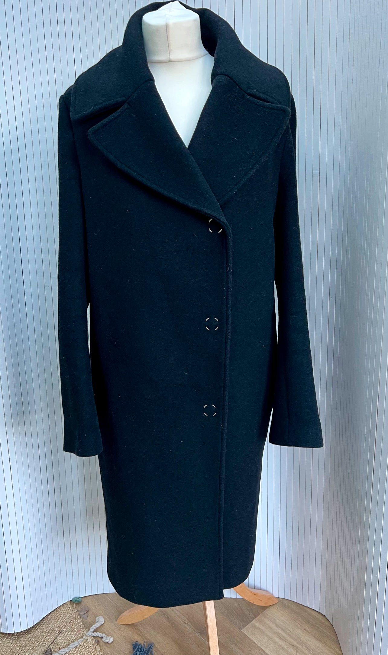 Acne studios black wool coat