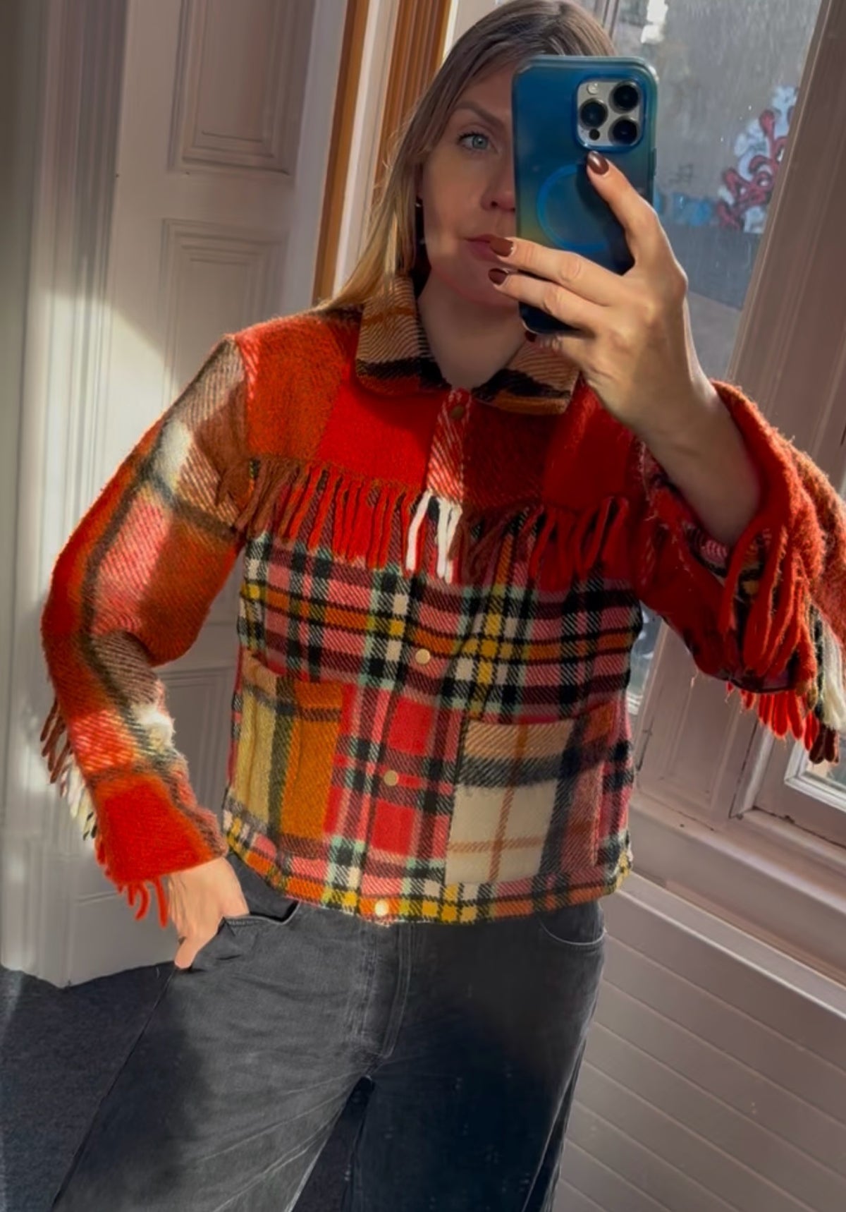 The Elie reworked tartan jacket (size L)