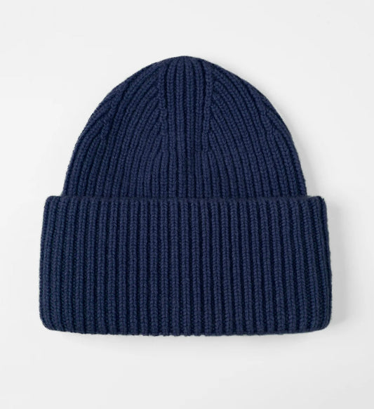 Navy Merino Wool Beanie