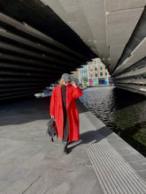 Load image into Gallery viewer, Red showstopper cashmere and wool blend 80s coat
