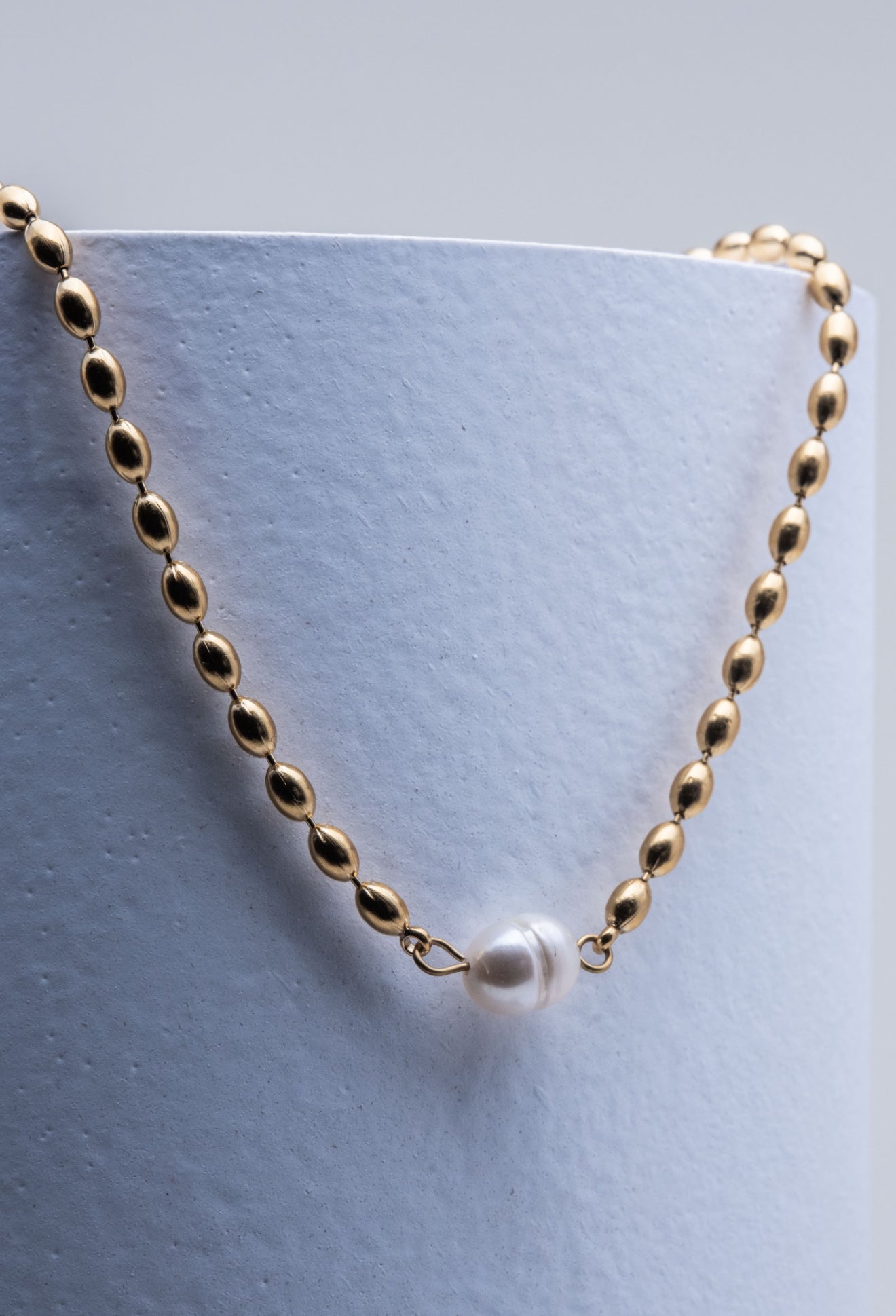 Cora, gold plated beaded necklace