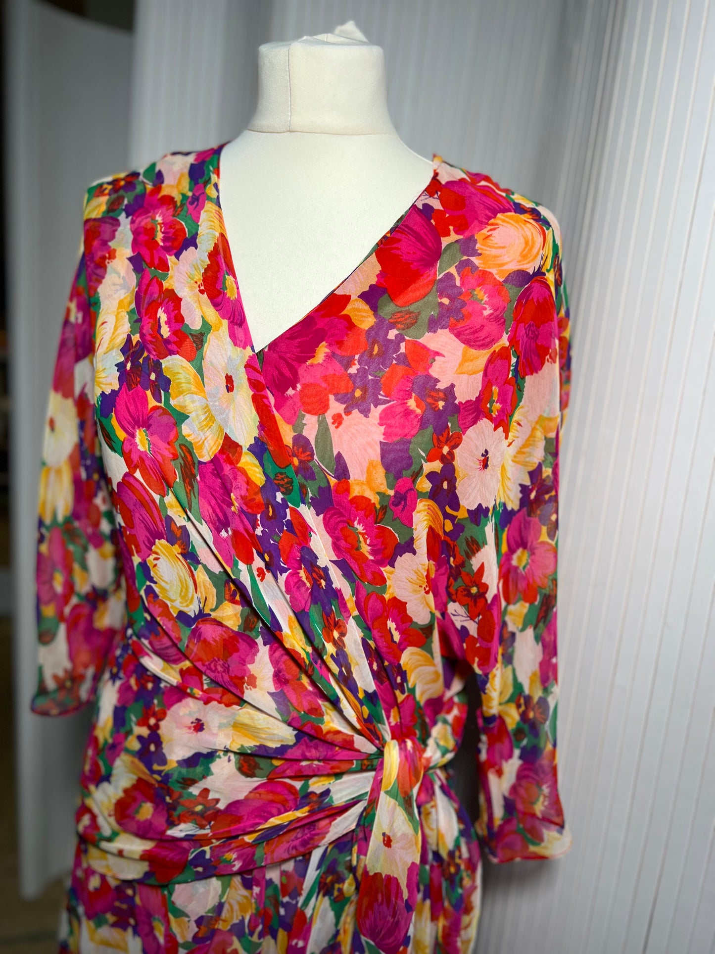 Frank Usher bright 80s wrap dress