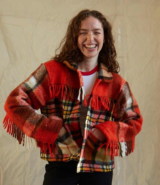 The Elie reworked tartan jacket (size L)