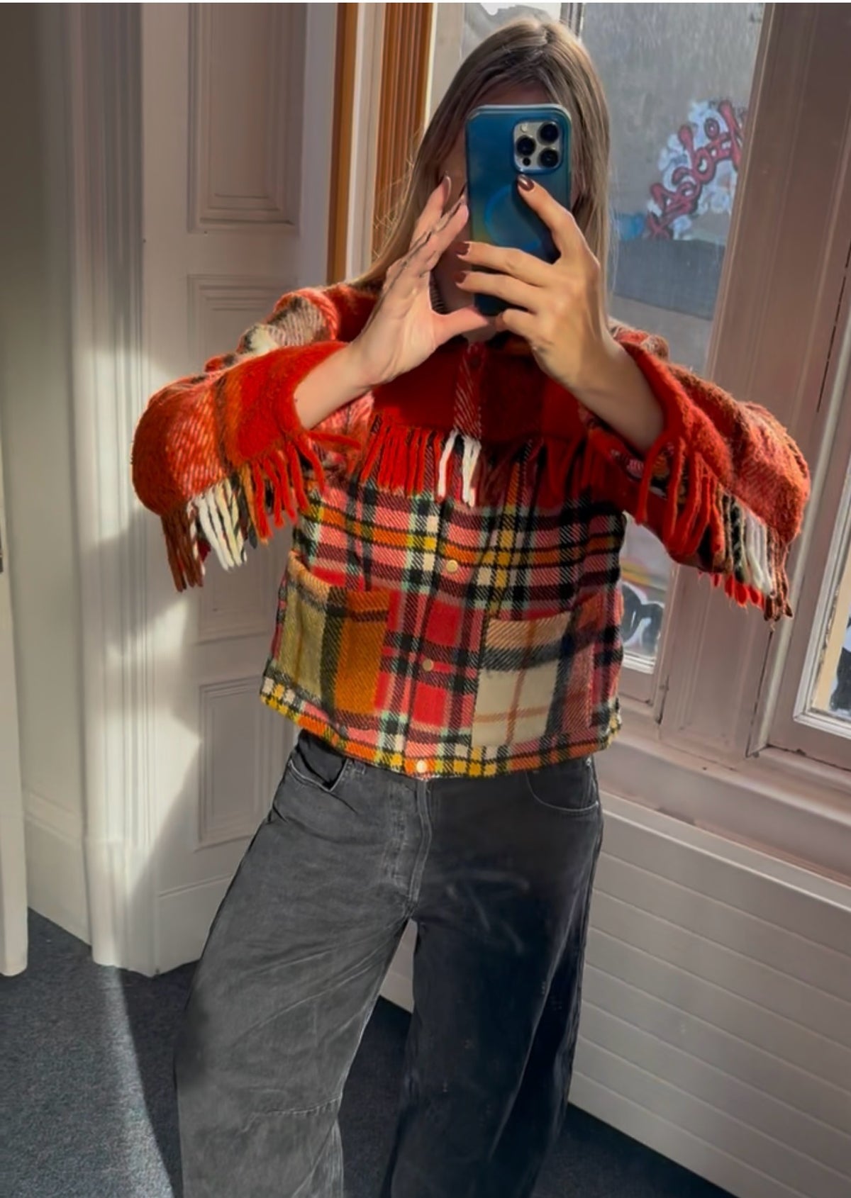 The Elie reworked tartan jacket (size L)