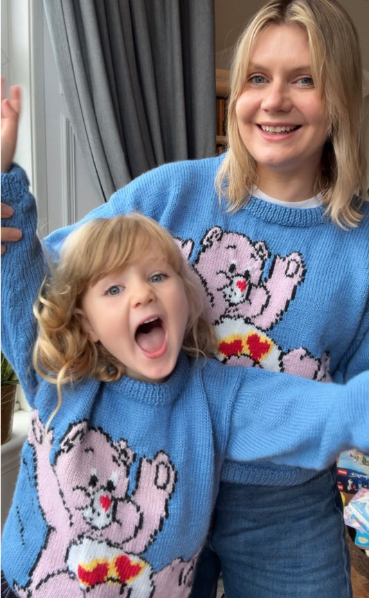 Care Bear Jumper - hand knitted in the UK (adult)