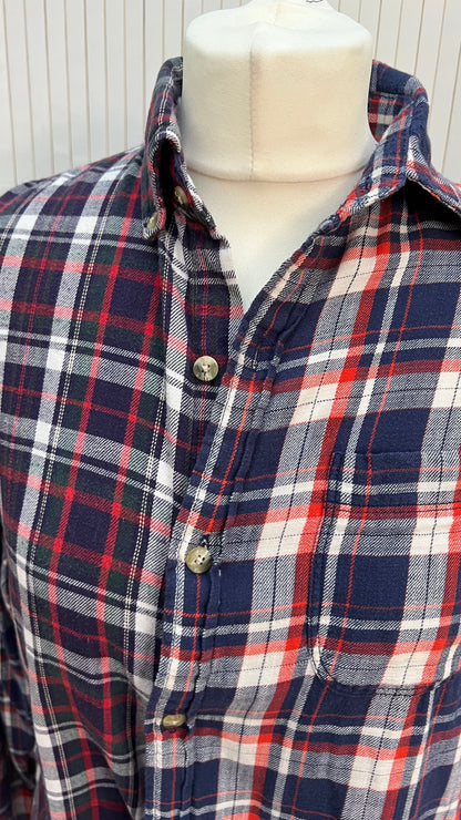 Navy & Red reworked shirt - Size S