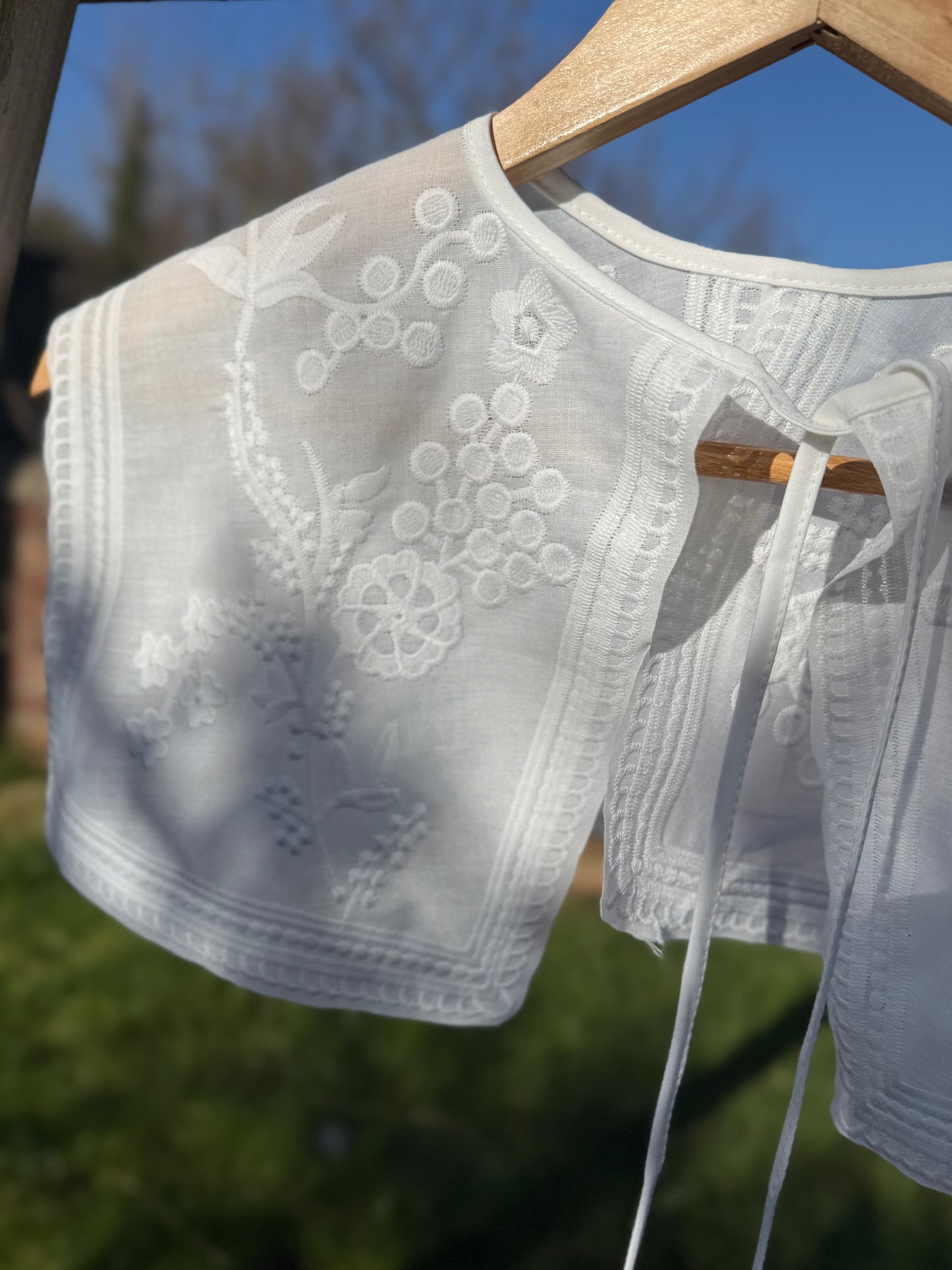 Vintage Embroidered Cotton Sailor Collar