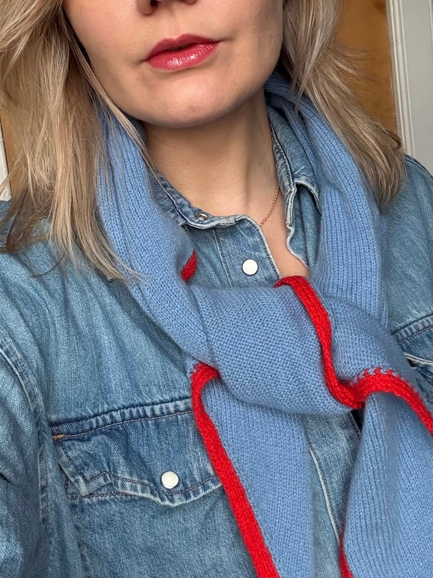 Sky blue ‘Morven’ large Triangle Scarf