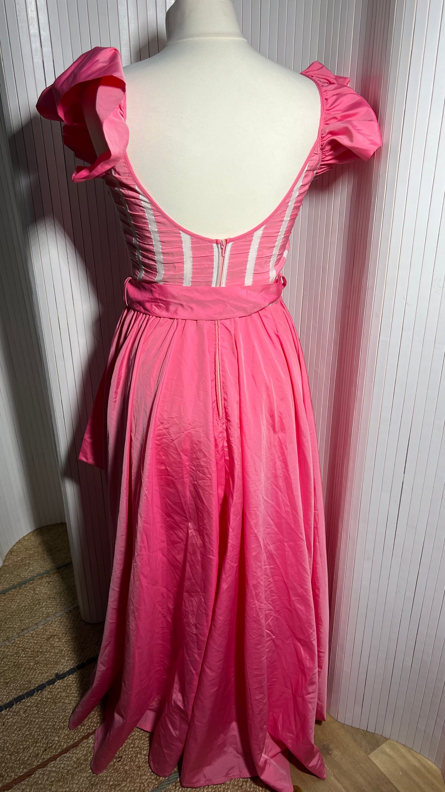 1980s pink maxi dress