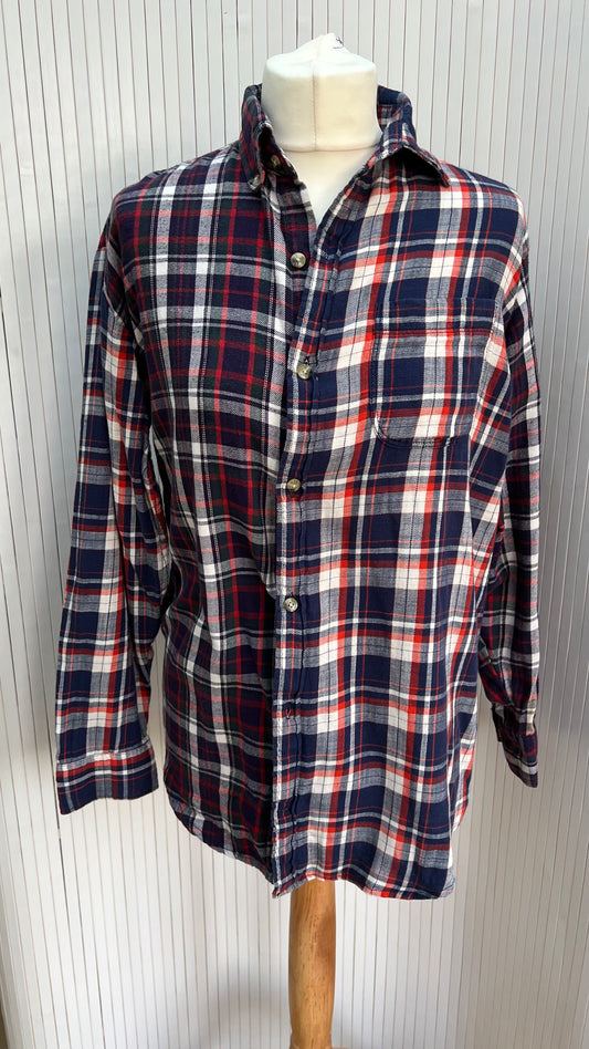 Navy & Red reworked shirt - Size S