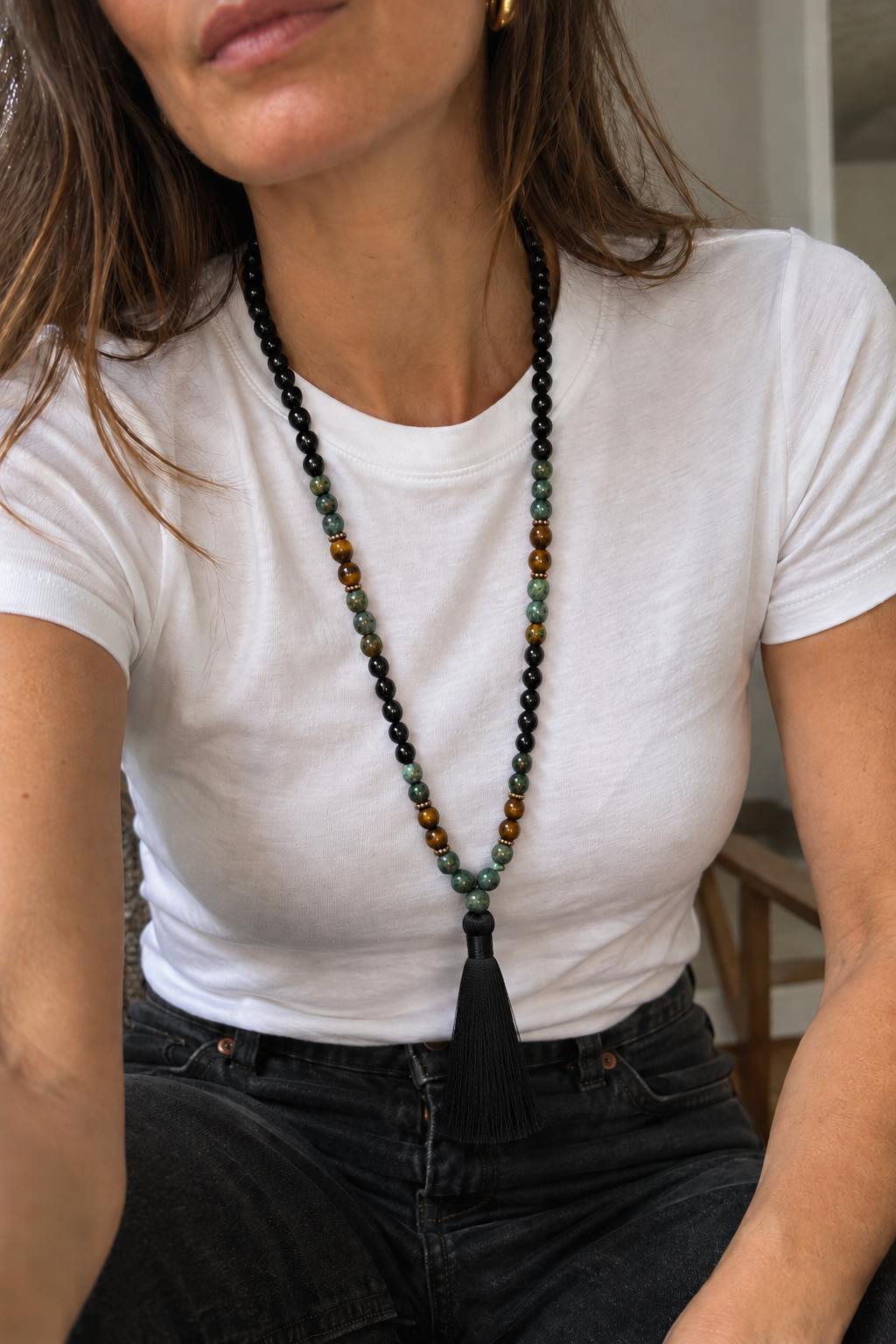 Talisman semi precious gemstone necklace