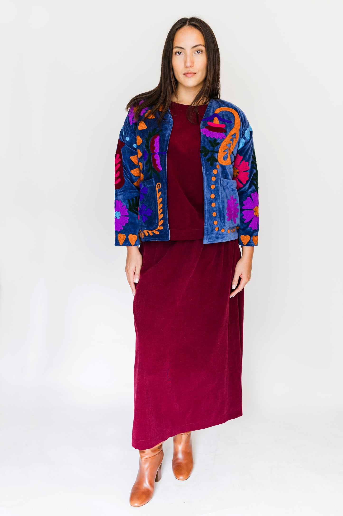 The LOVE embroidered velvet jacket