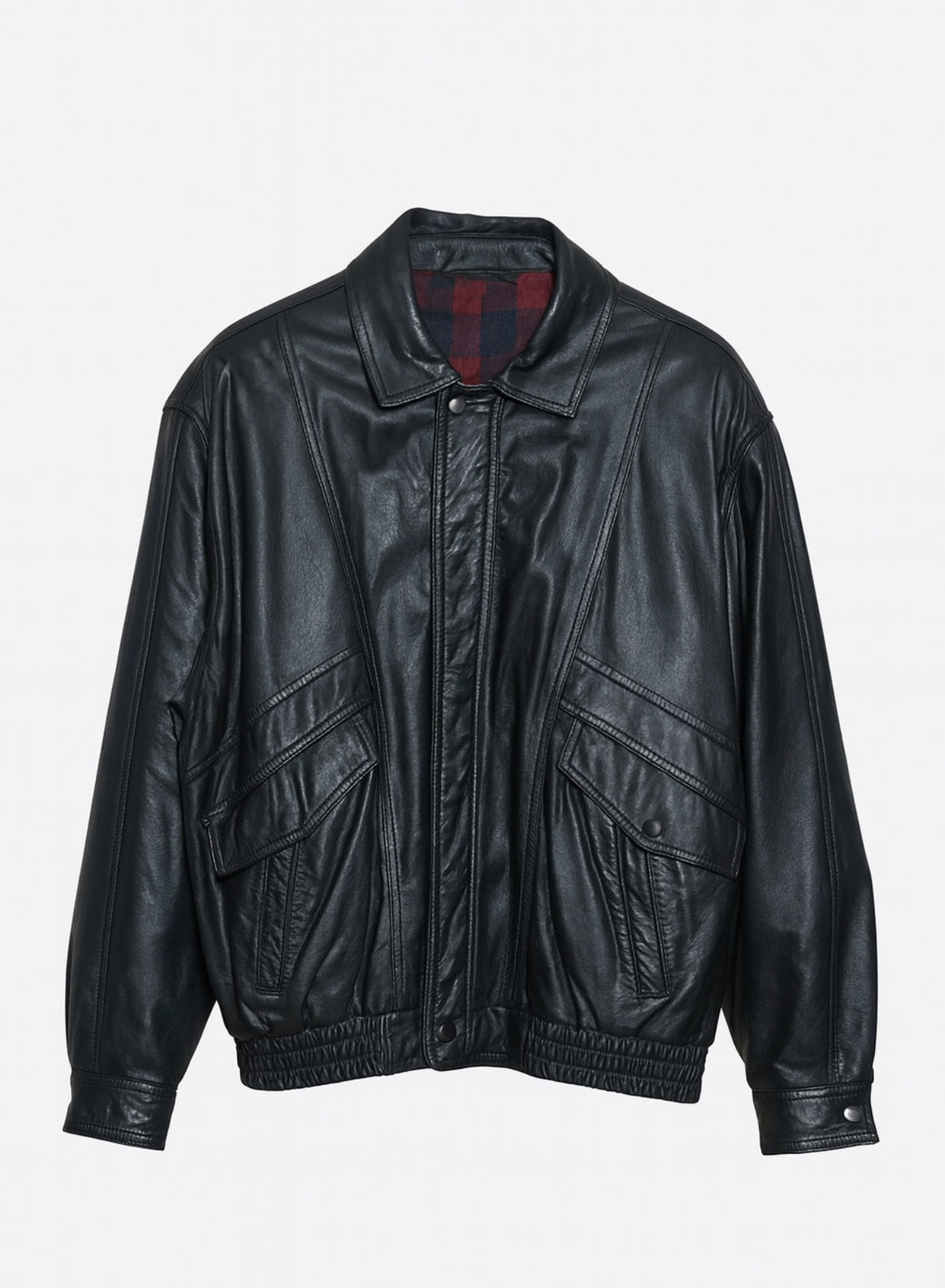 leather oversized bomber