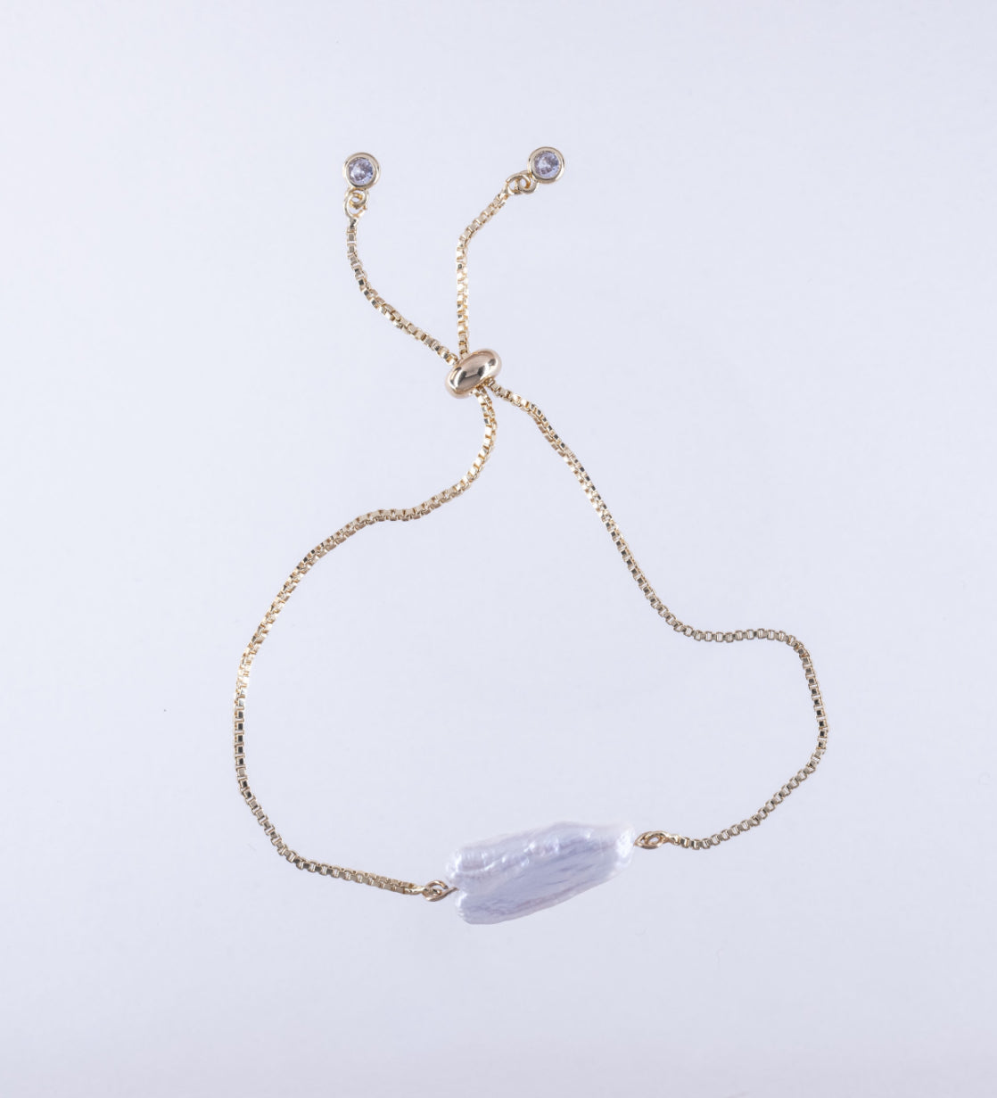 Hallie gold plated bracelet with baroque pearl