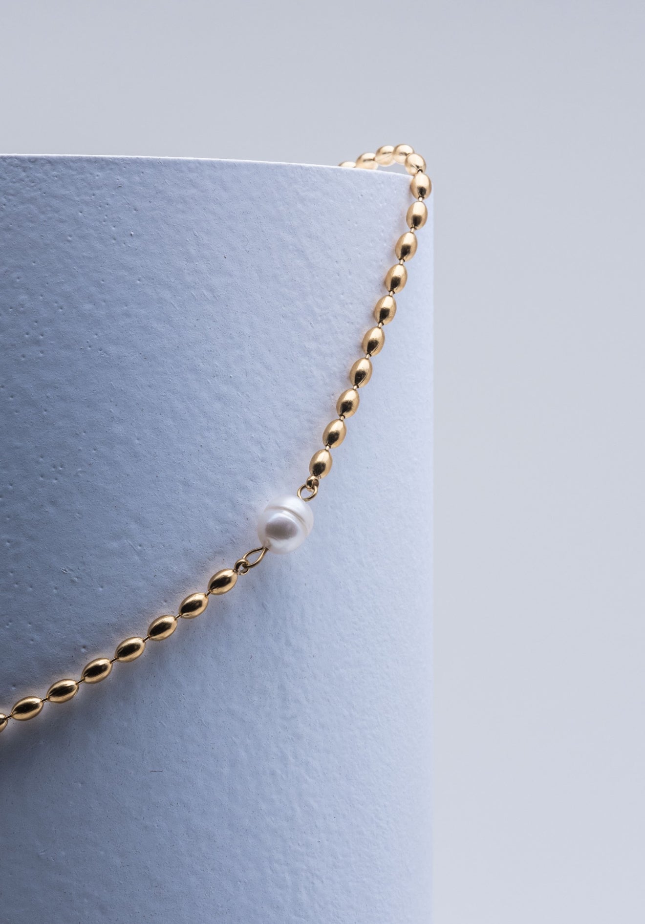 Cora, gold plated beaded necklace