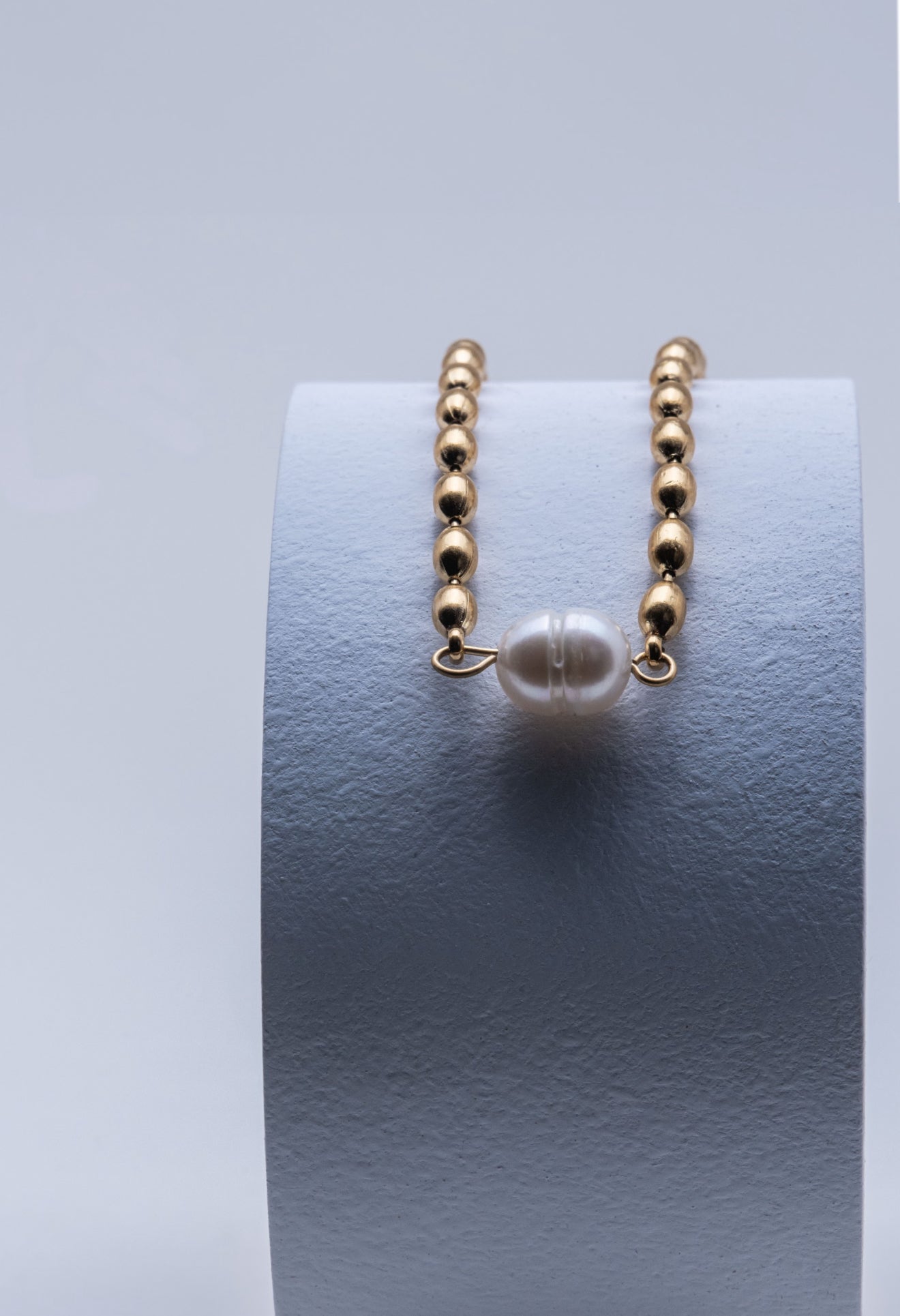 Cora, gold plated beaded necklace