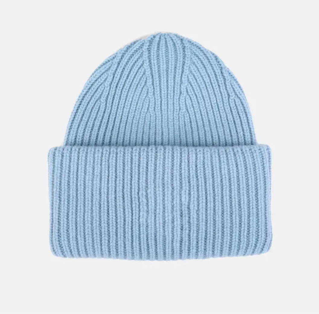 Sky Blue Merino Wool Beanie - Pre-order