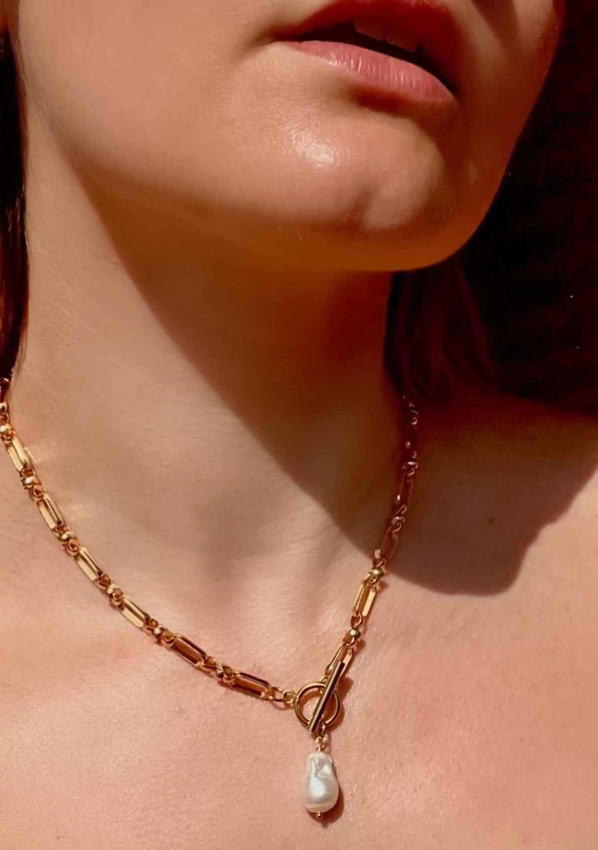 Celeste Plated Baroque Pearl Necklace
