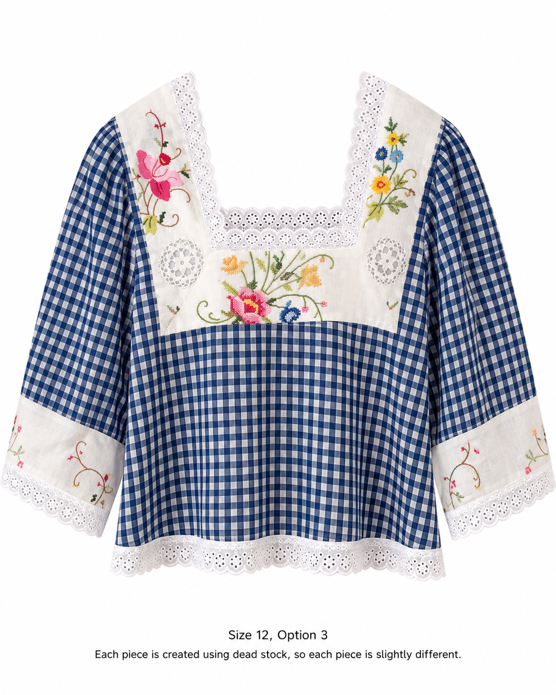 The Cass square neck embroidered blouse