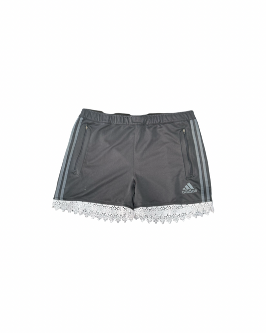 Reworked Adidas lace trim shorts - extra large