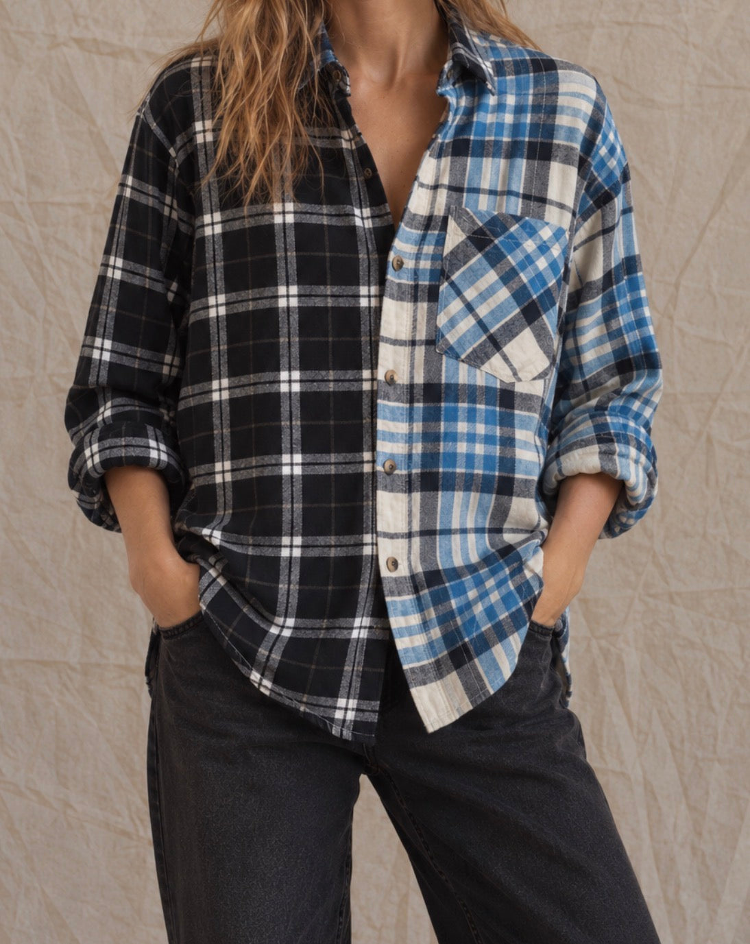 The Speyside reworked check shirt (L)