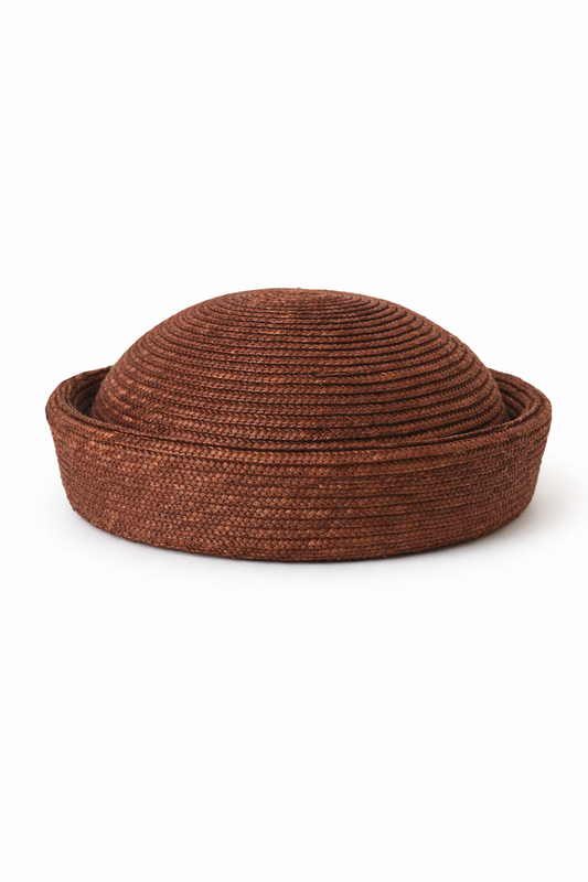 Straw pillbox hat