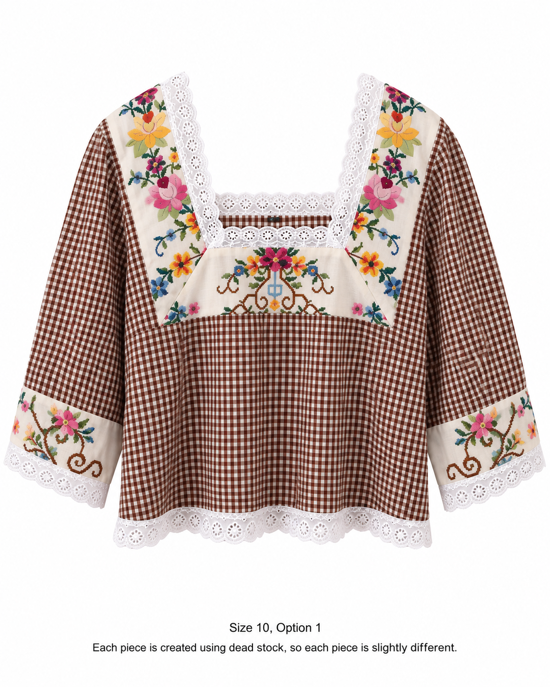 The Cass square neck embroidered blouse
