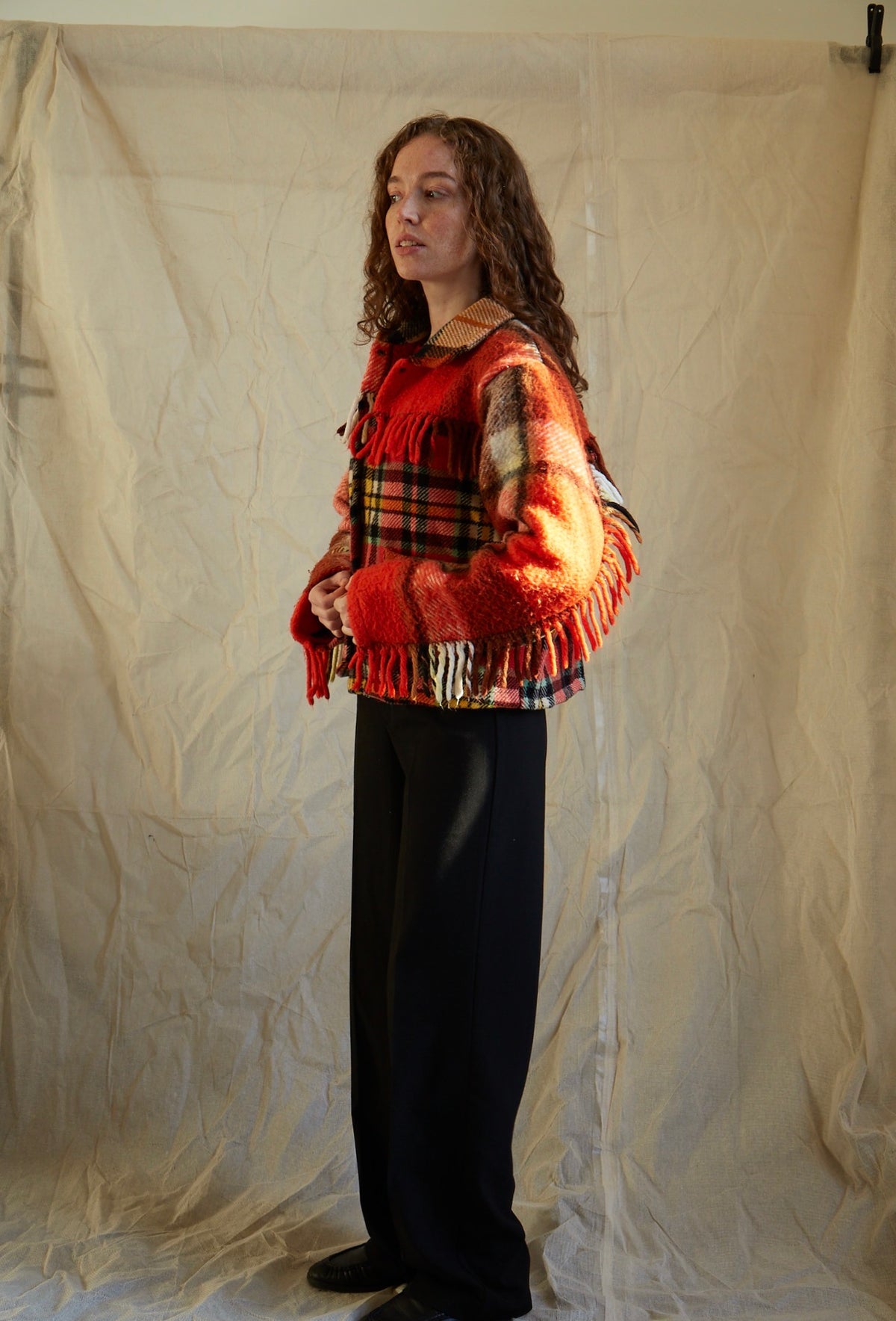 The Elie reworked tartan jacket (size L)