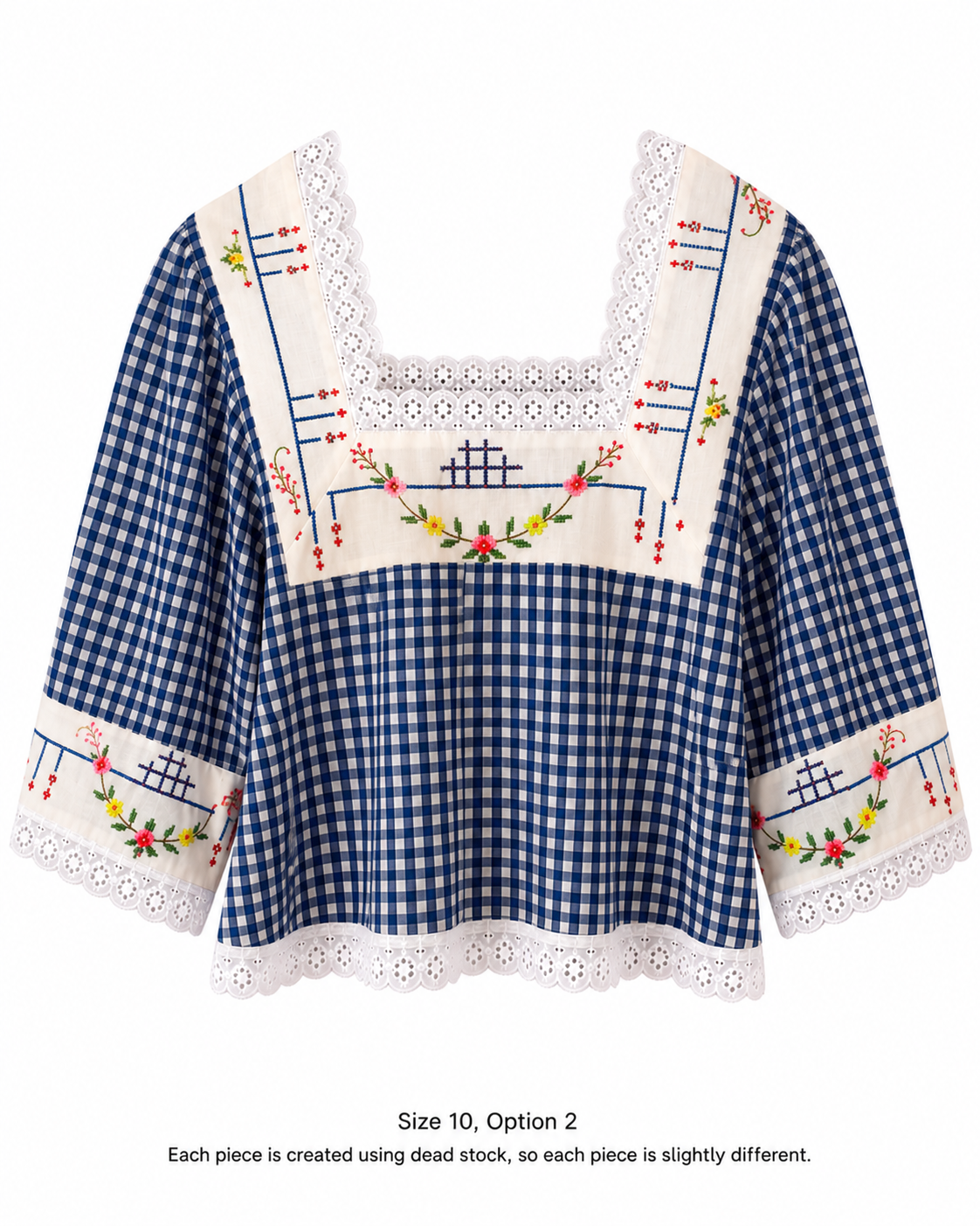 The Cass square neck embroidered blouse