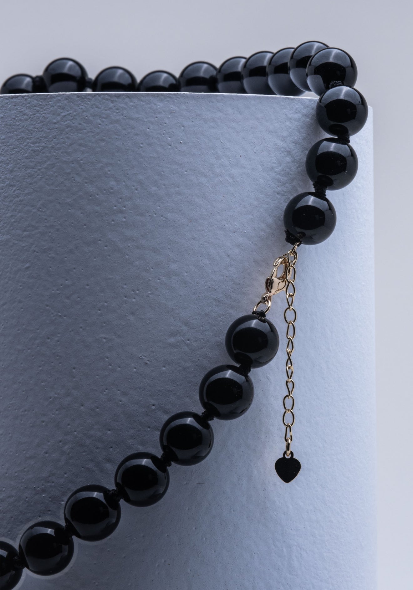Polished Black Agate 'Betty' Necklace