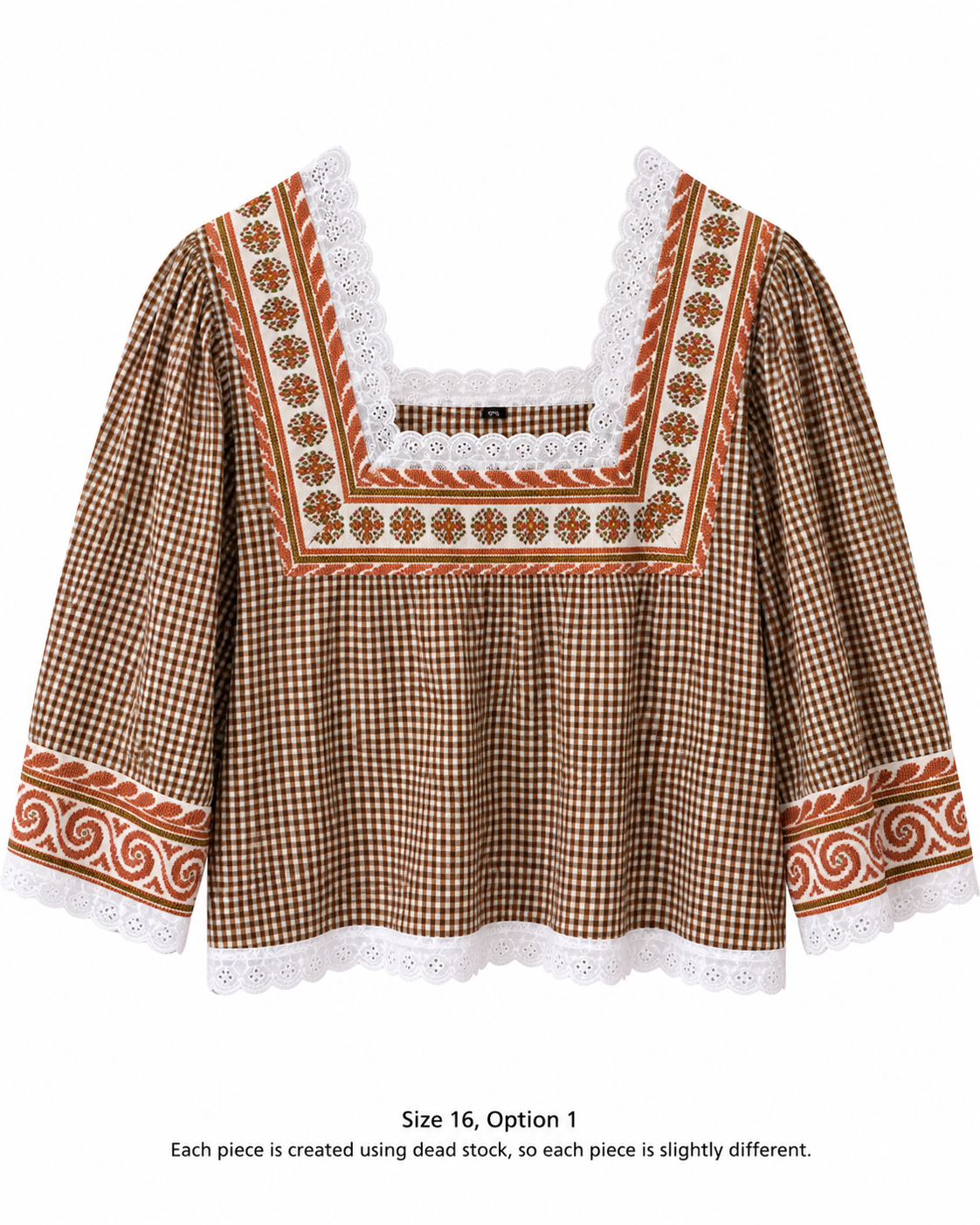 The Cass square neck embroidered blouse