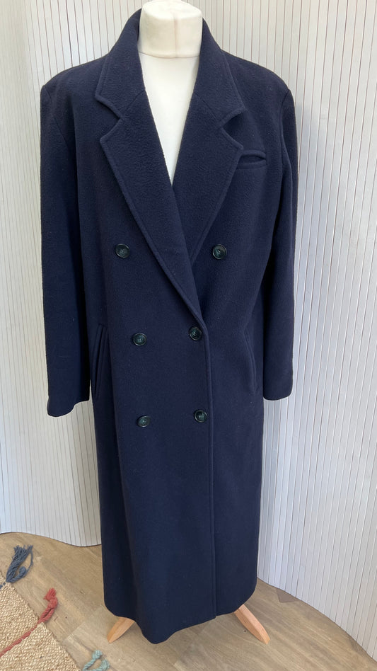 Navy Cashmere and wool coat