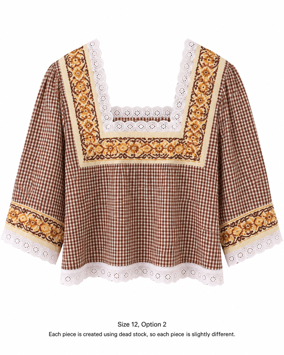 The Cass square neck embroidered blouse