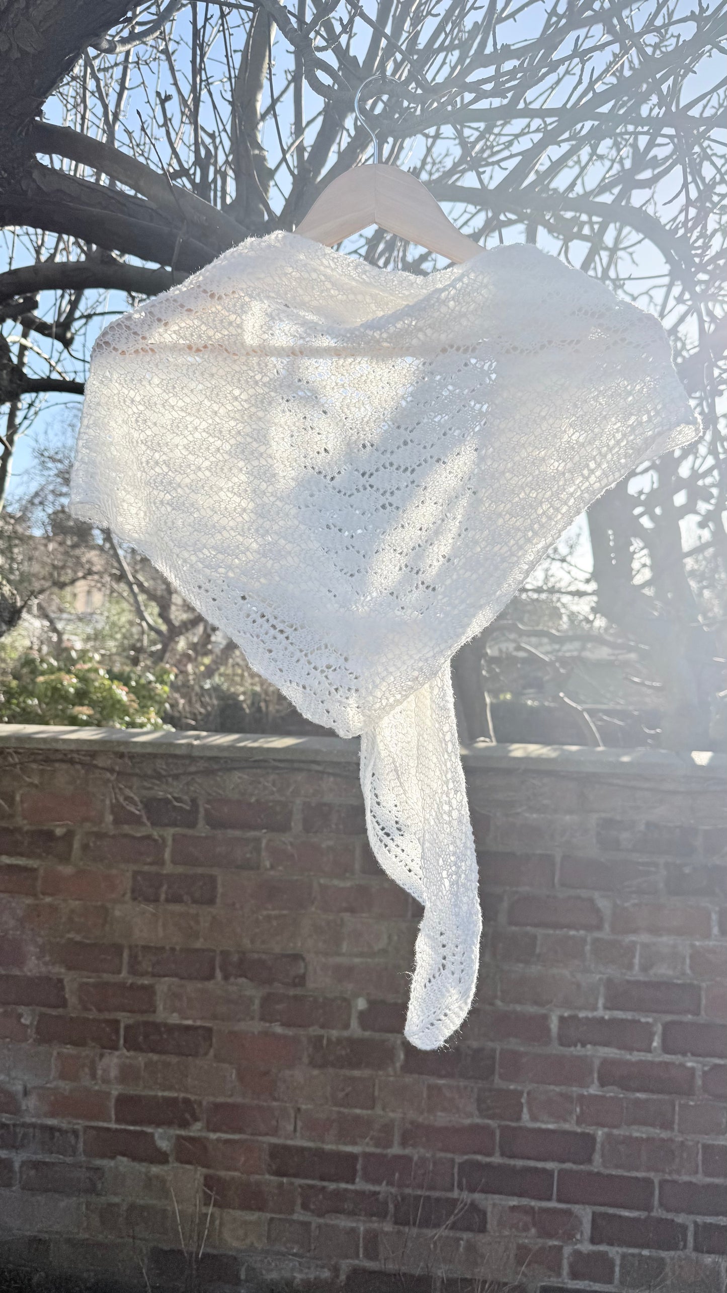 Vintage cobweb knit shawl