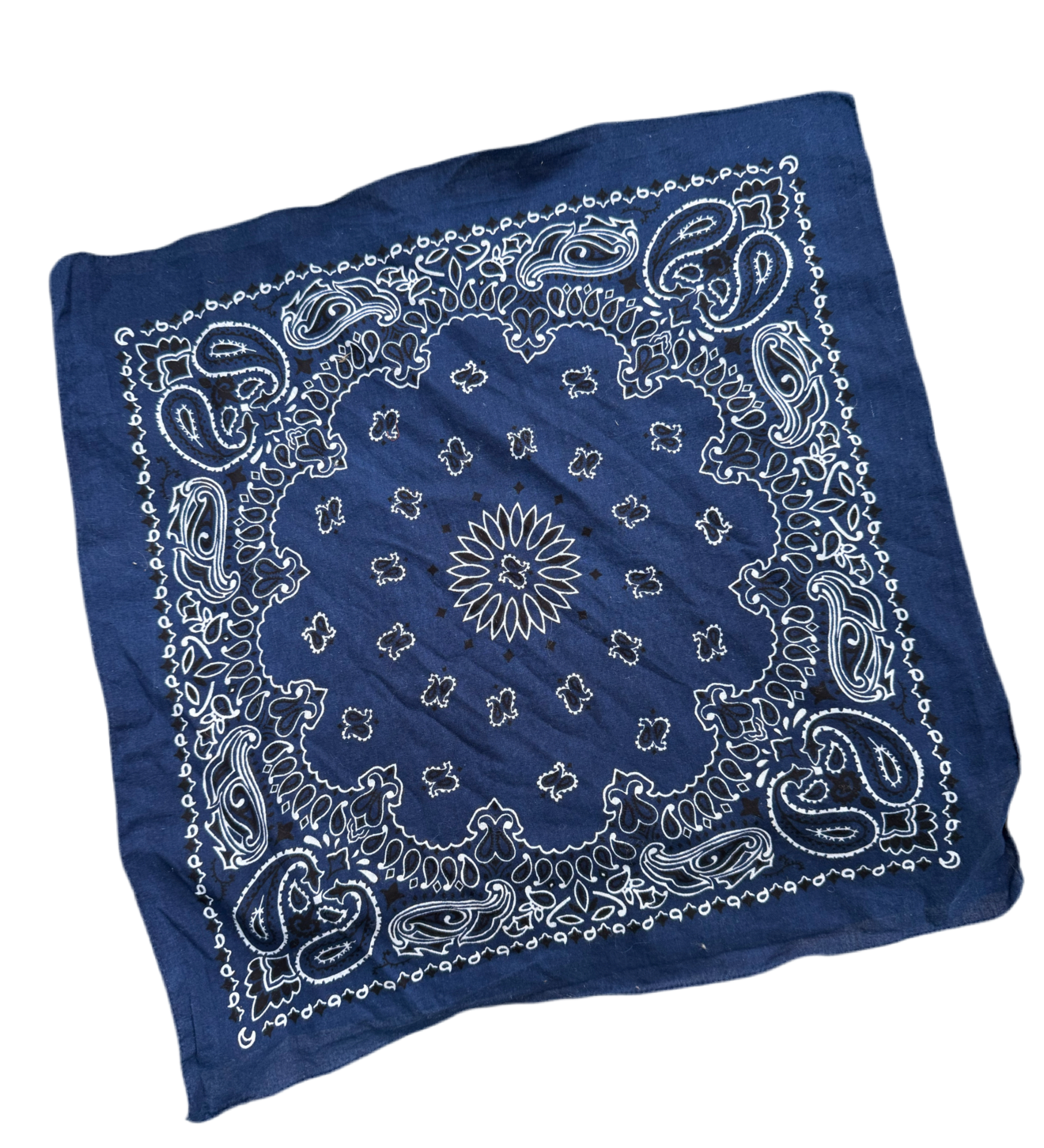 Dark blue centre circle vintage neckerchief